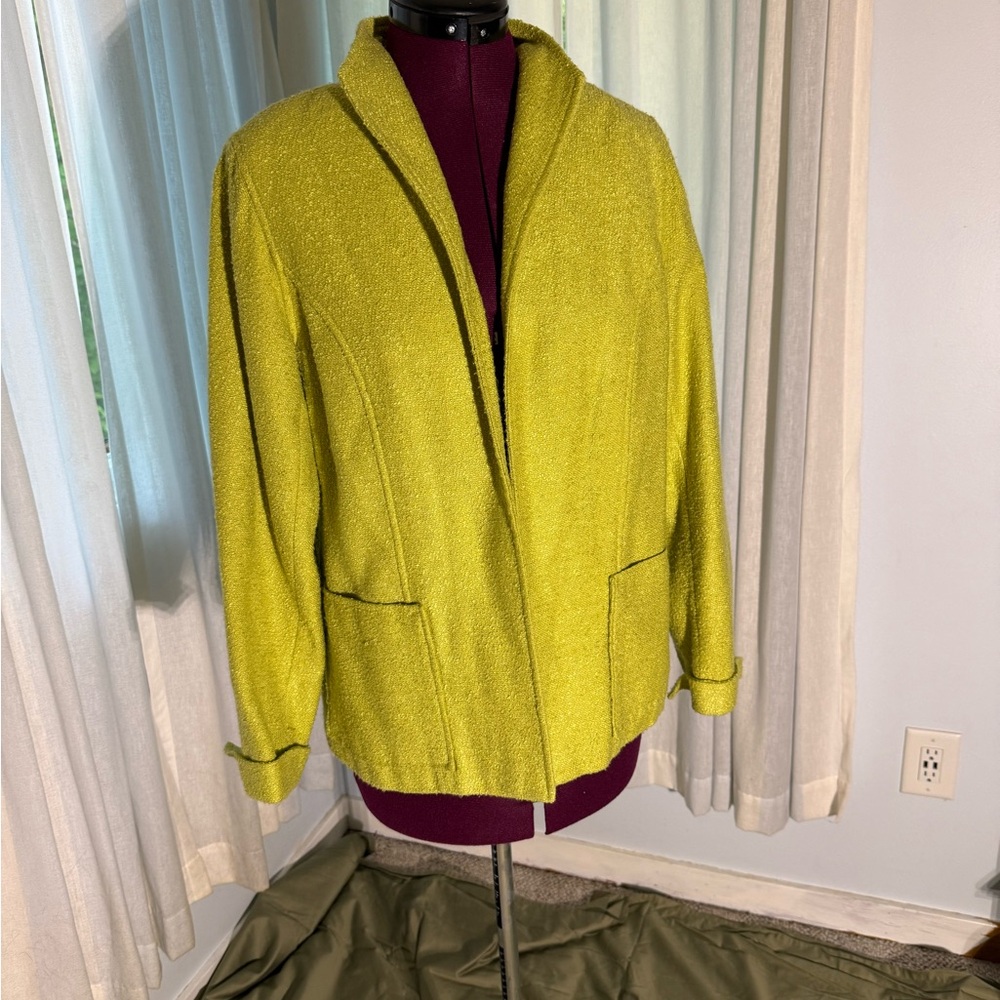 Coldwater Creek Green Textured Jacket